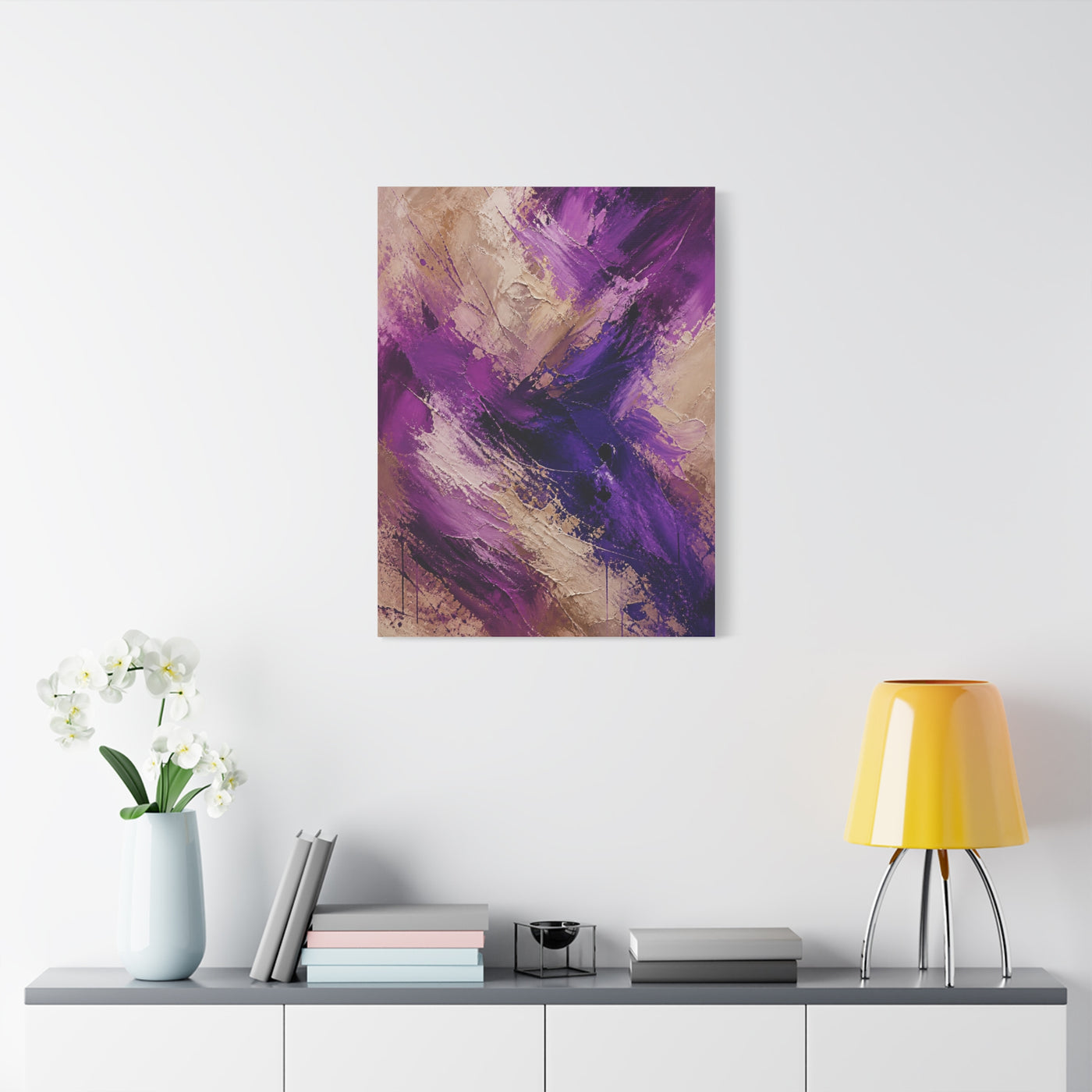 Purple Abstract Expressionist Texture Wall Art & Canvas Print