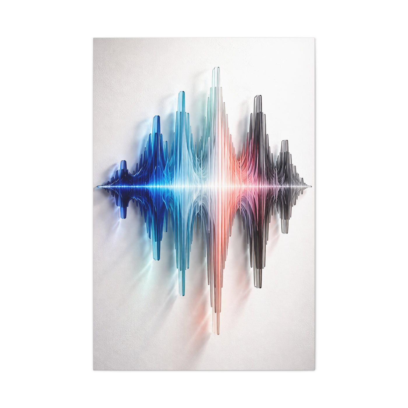 Luminous Soundwave Glass Sculpture Wall Art & Canvas Print
