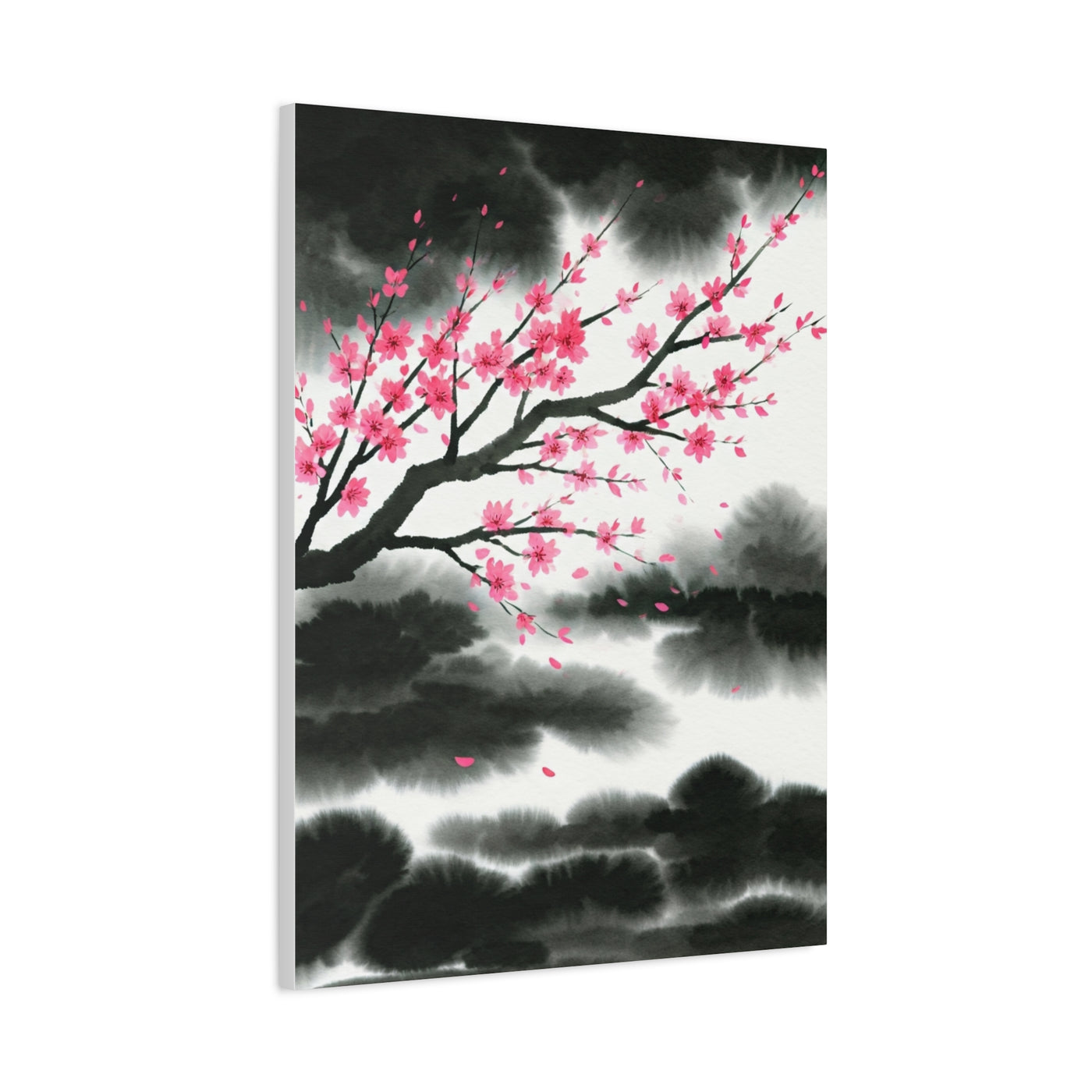 Japanese Ink Brush Sakura Landscape Wall Art & Canvas Prints