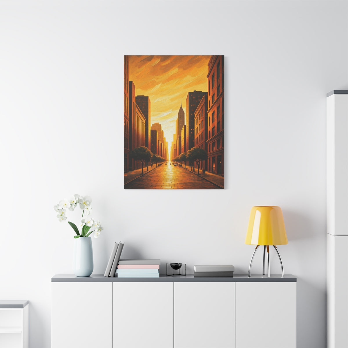 Golden Avenue at Dusk Wall Art & Canvas Prints