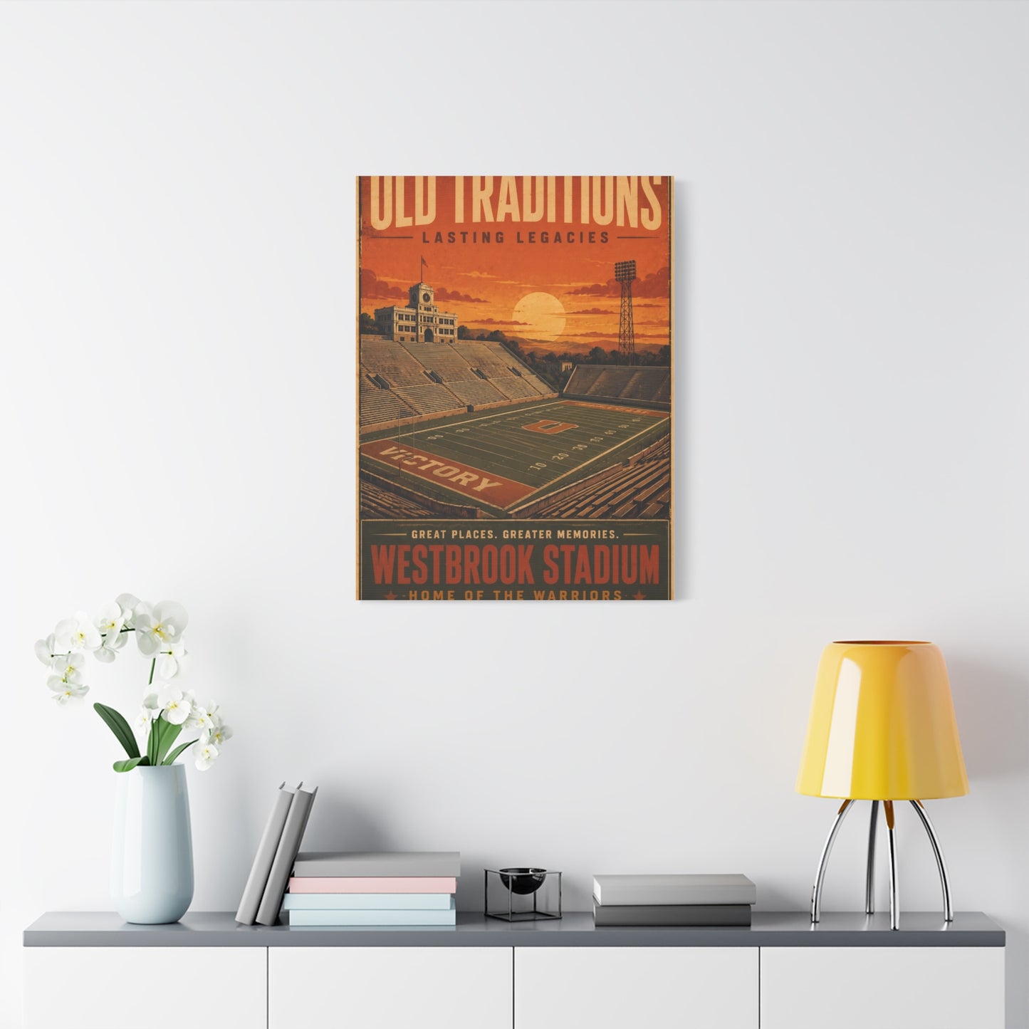 Westbrook Stadium Vintage Legacy Sports Wall Art & Canvas Print