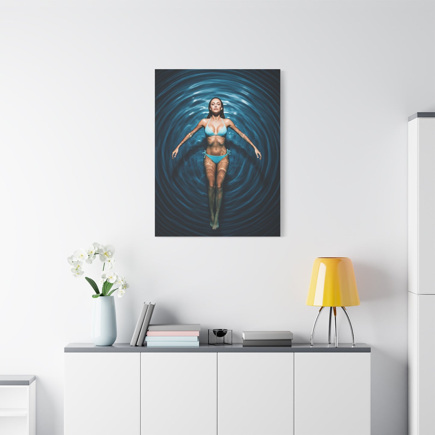 Floating Serenity in Deep Blue Pool Wall Art & Canvas Prints