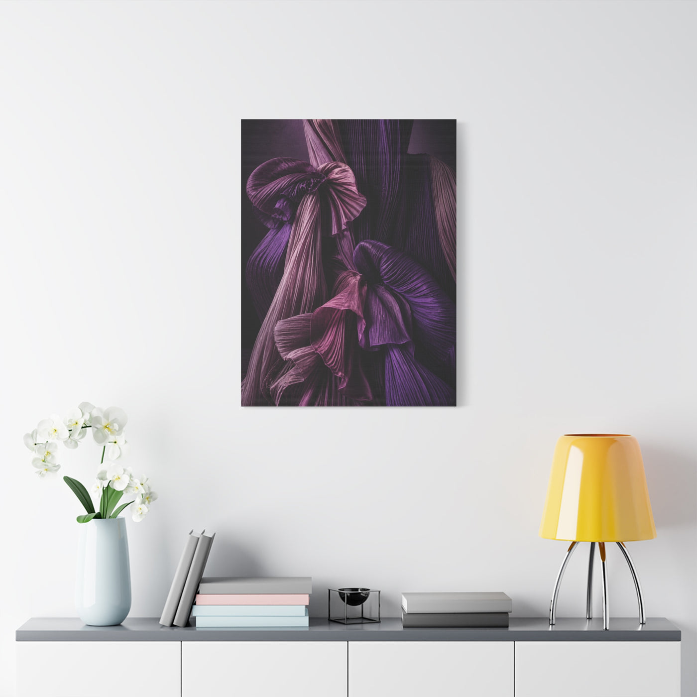 Pleated Silk Sculptural Textile Wall Art & Canvas Print