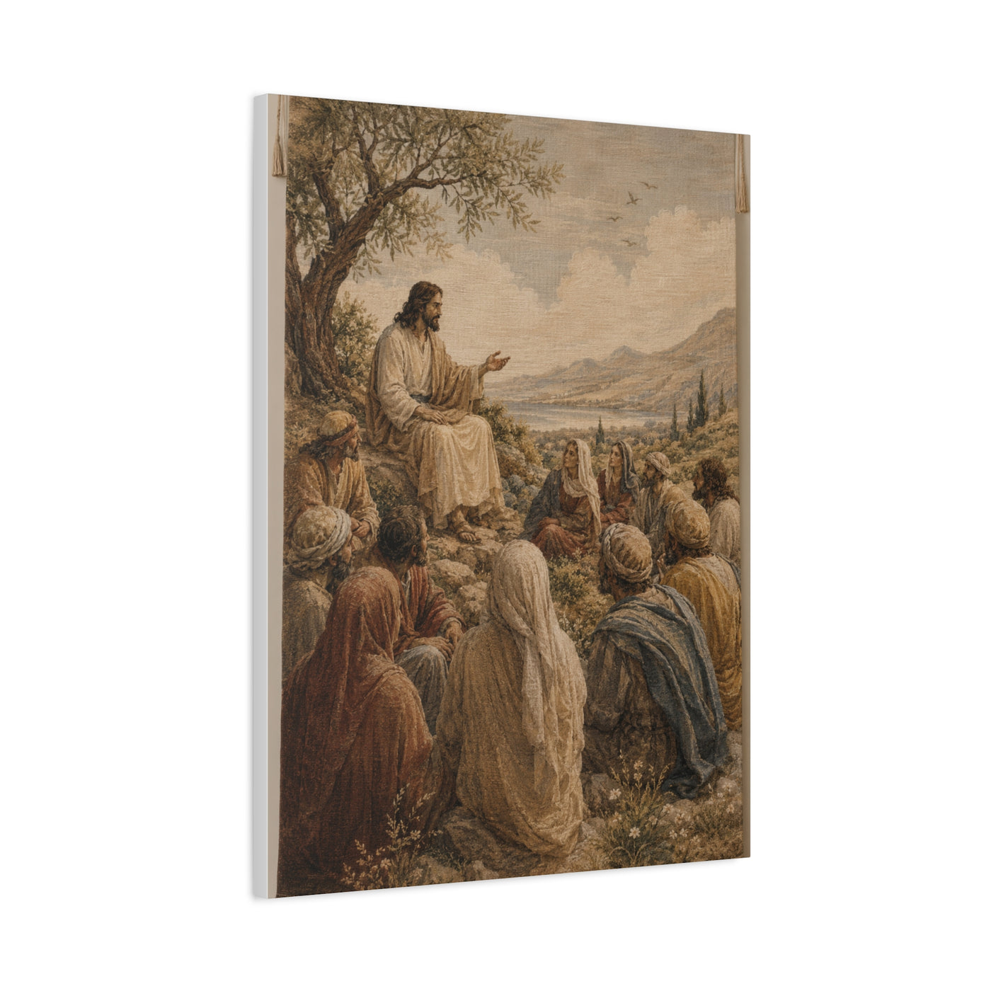 Sermon on the Hillside Tapestry Wall Art & Canvas Print