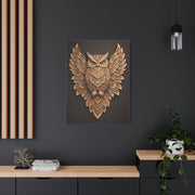 Ornate Symmetrical Owl Mandala Wall Art & Canvas Print