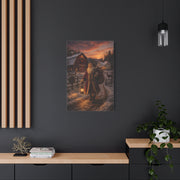 Rustic Farmhouse Santa at Dusk Wall Art & Canvas Print