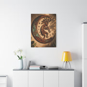 Kokopelli Crescent Moon Southwest Wall Art & Canvas Print