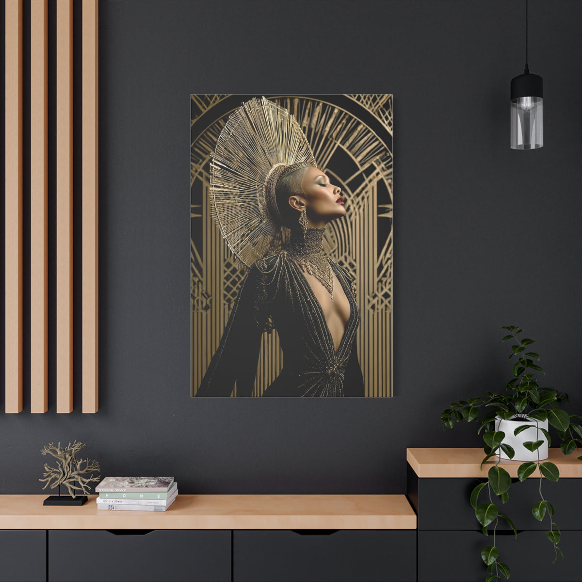 Art Deco Gold Muse Portrait Wall Art & Canvas Print