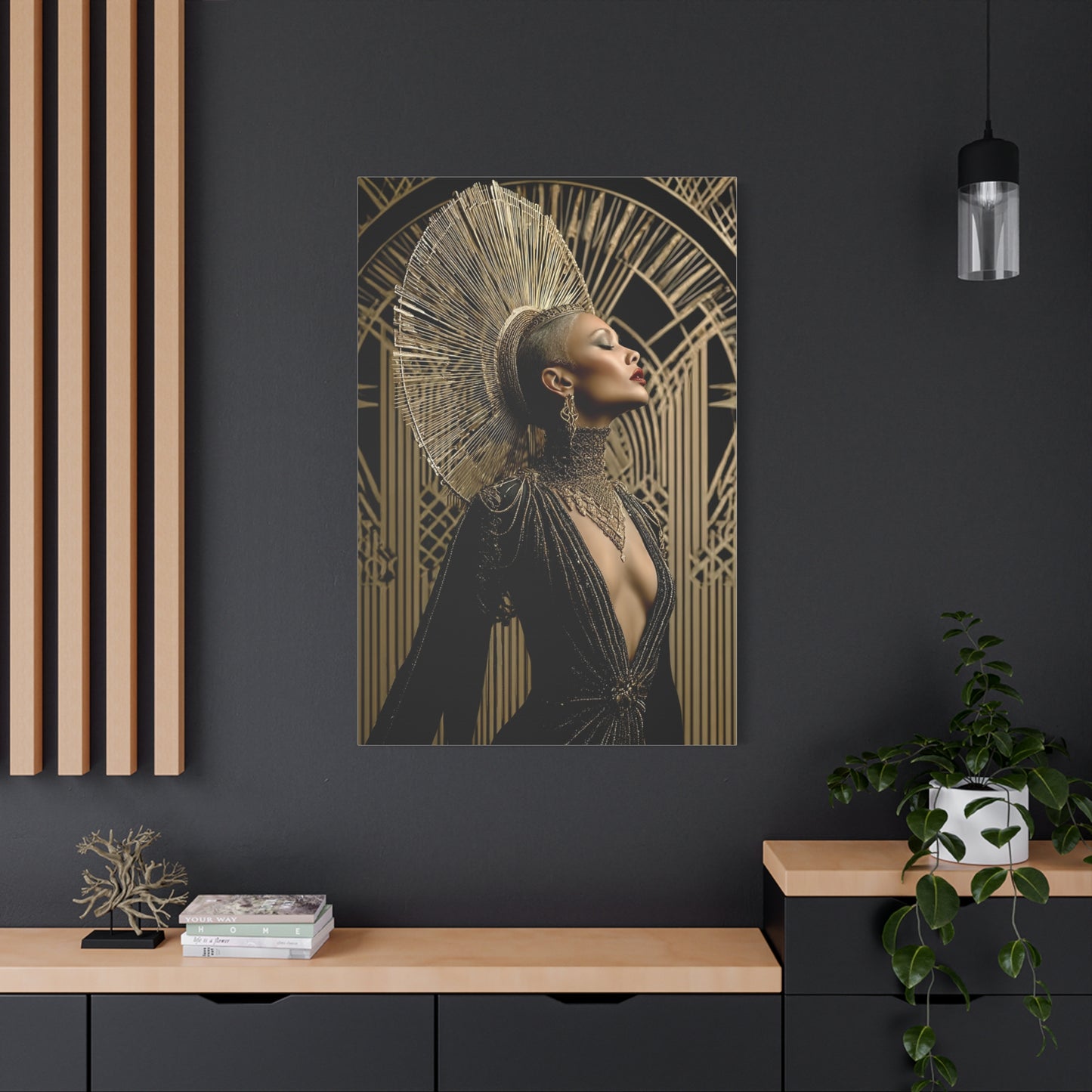 Art Deco Gold Muse Portrait Wall Art & Canvas Print