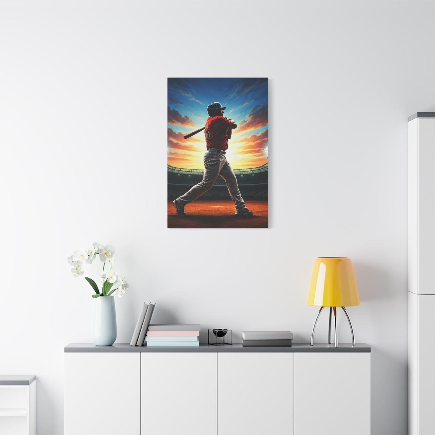 Batter Victory Sunset Stadium Swing Wall Art & Canvas Prints