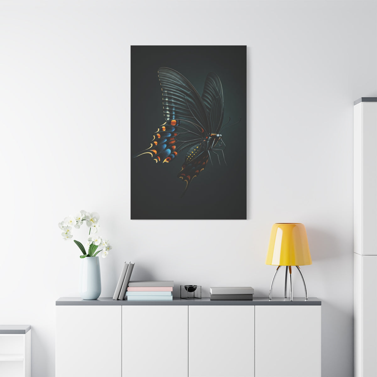 Dark Swallowtail Butterfly in Flight Wall Art & Canvas Prints