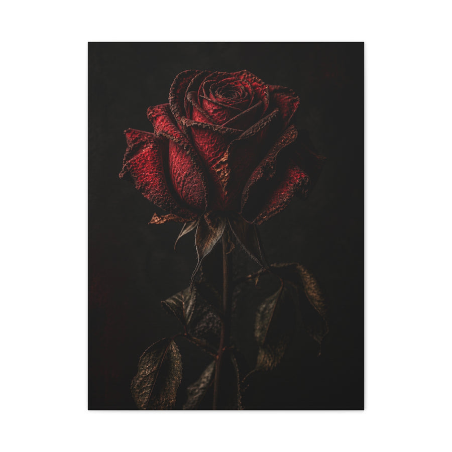 Dark Crimson Rose Still Life Wall Art & Canvas Print