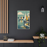 Geometric Harbor Sailboats Wall Art & Canvas Print
