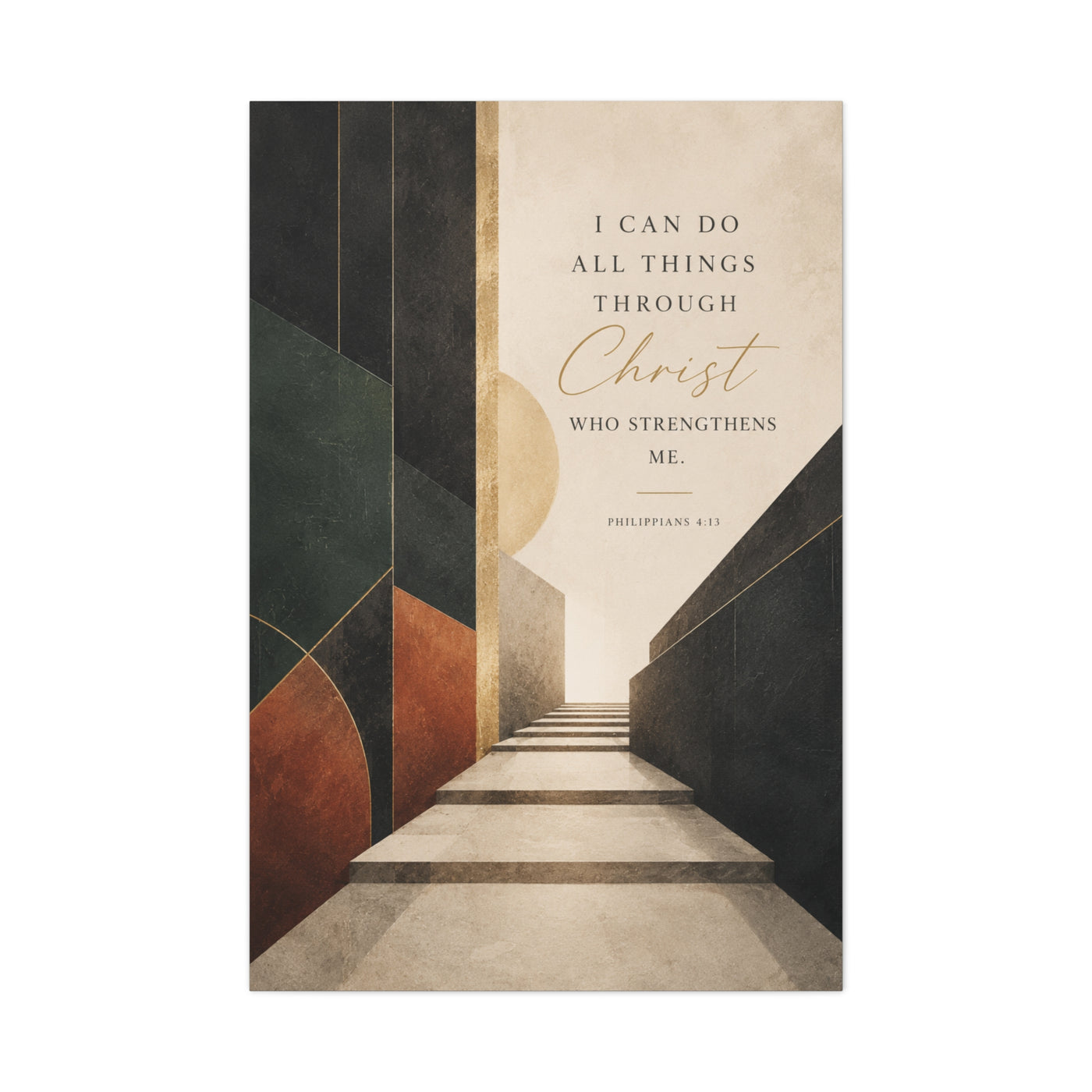 Philippians 4:13 Modern Perspective Scripture Wall Art & Canvas Print
