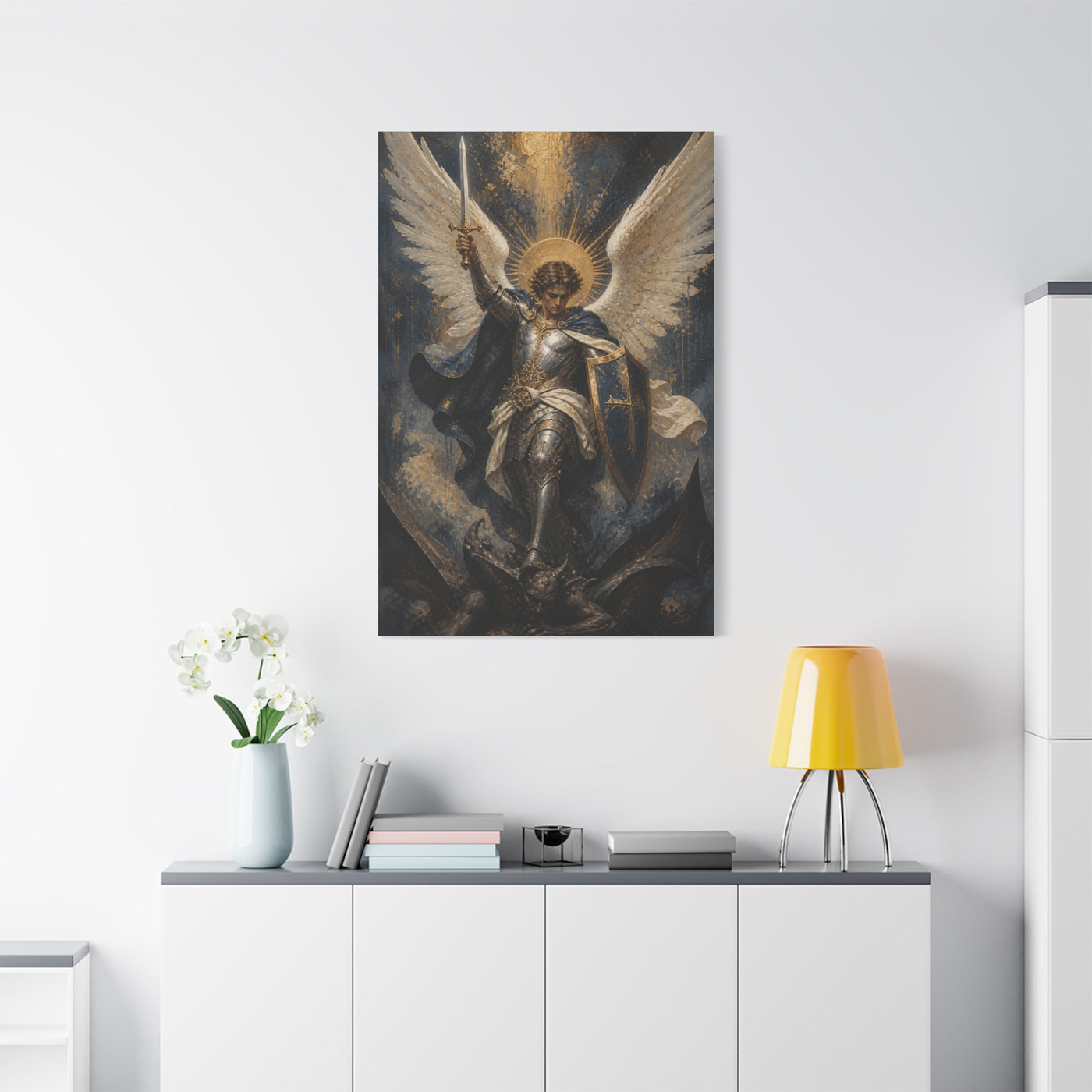 St. Michael Triumph Over Darkness Wall Art & Canvas Print