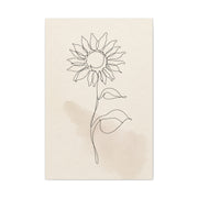 Minimal Line Art Sunflower Wall Art & Canvas Print