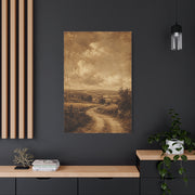 Sepia Countryside Path Panorama Wall Art & Canvas Print