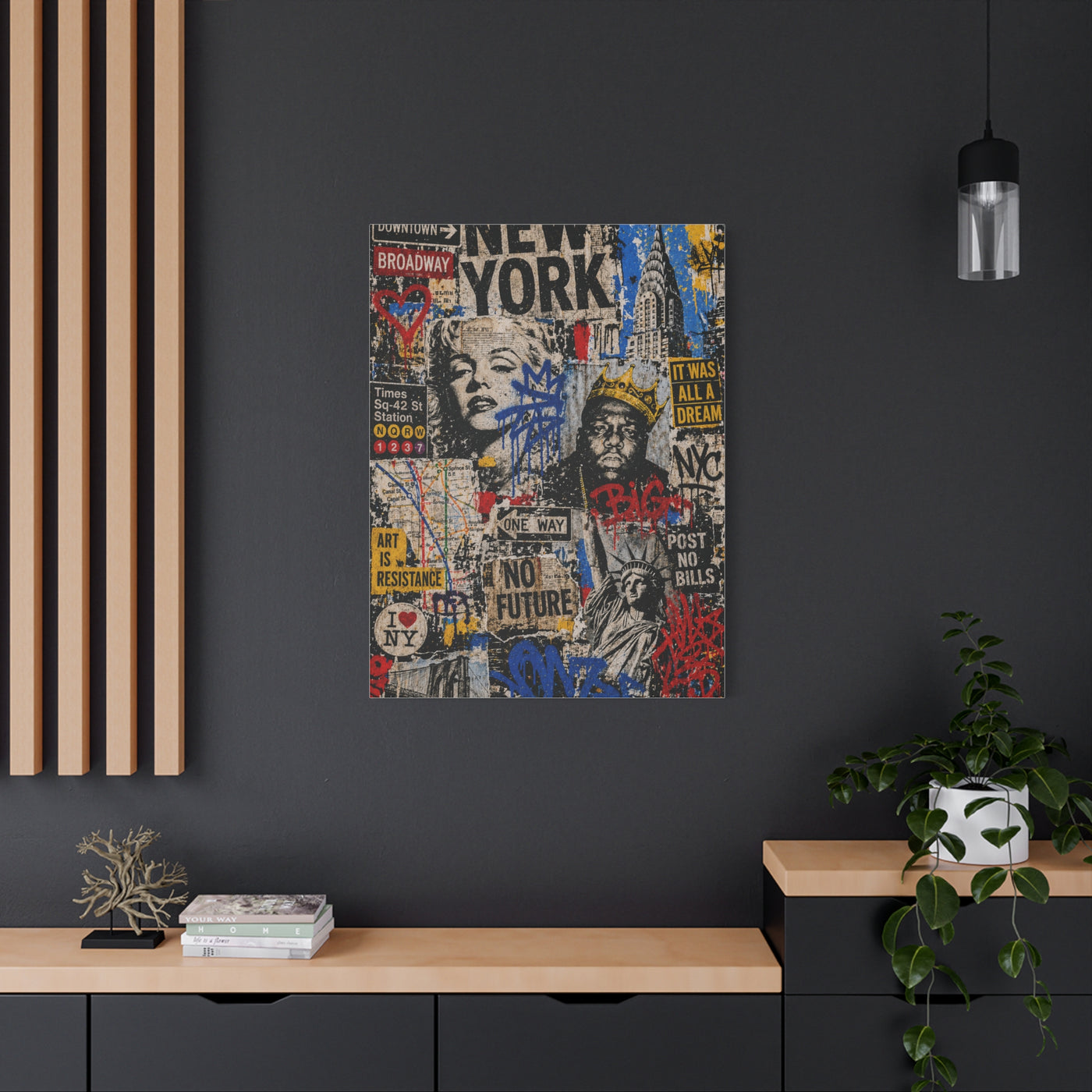 NYC Pop Graffiti Collage Statement Wall Art & Canvas Print