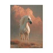 White Arabian Horse Golden Cloud Portrait Wall Art & Canvas Print