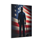 Soldier of Honor Before the Flag Wall Art & Canvas Prints