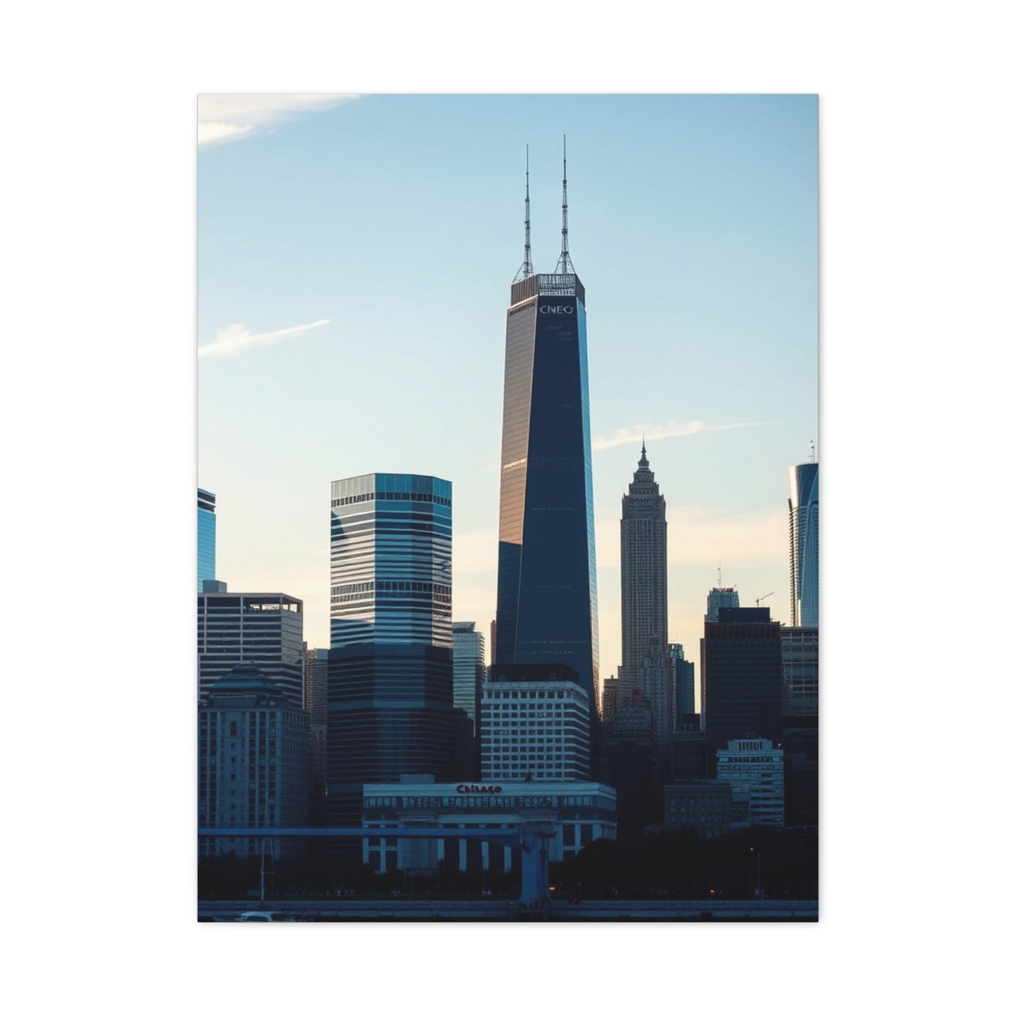 Chicago Skylines Art Canvas Art 6 Wall Art & Canvas Print