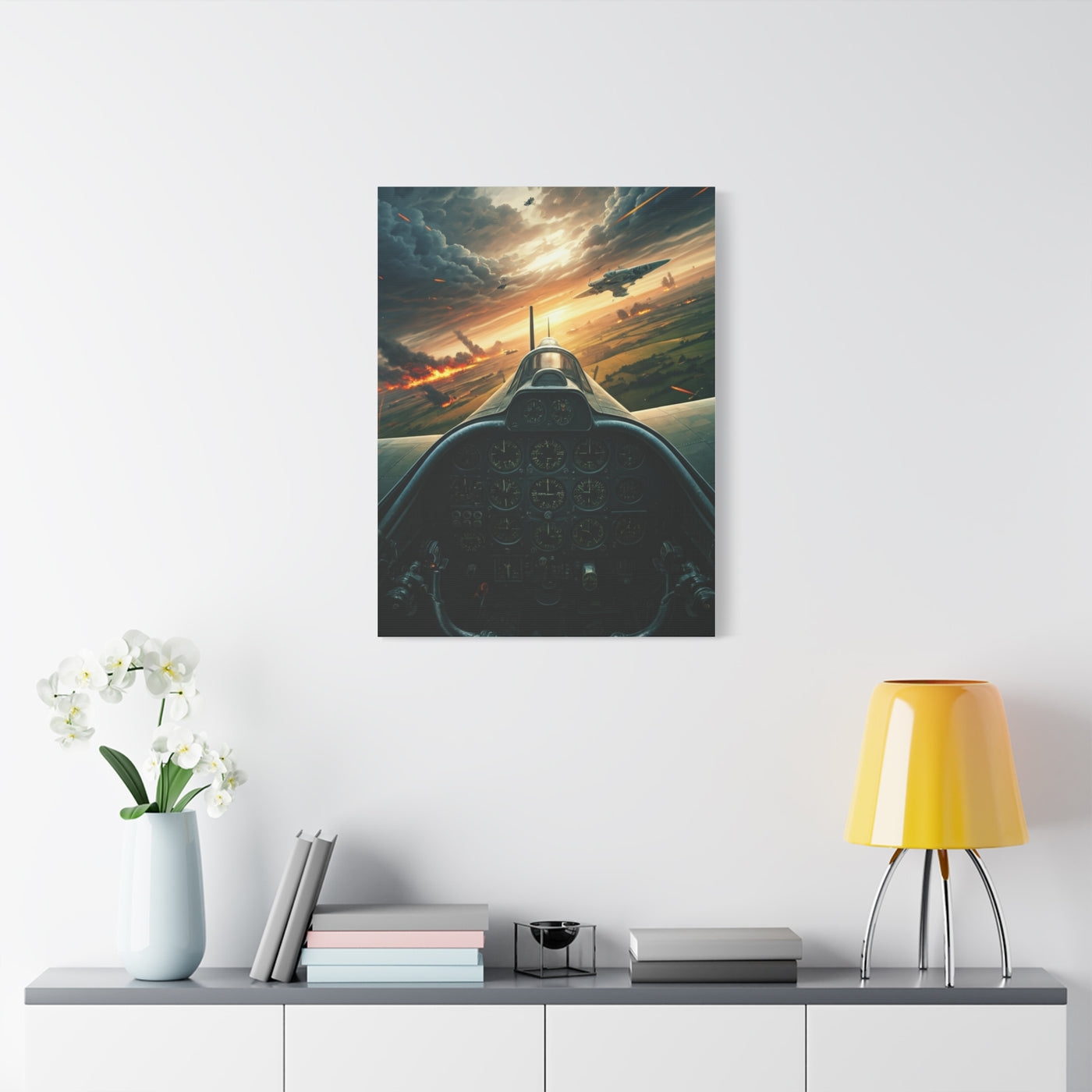Cockpit Horizon Combat Flight Wall Art & Canvas Prints