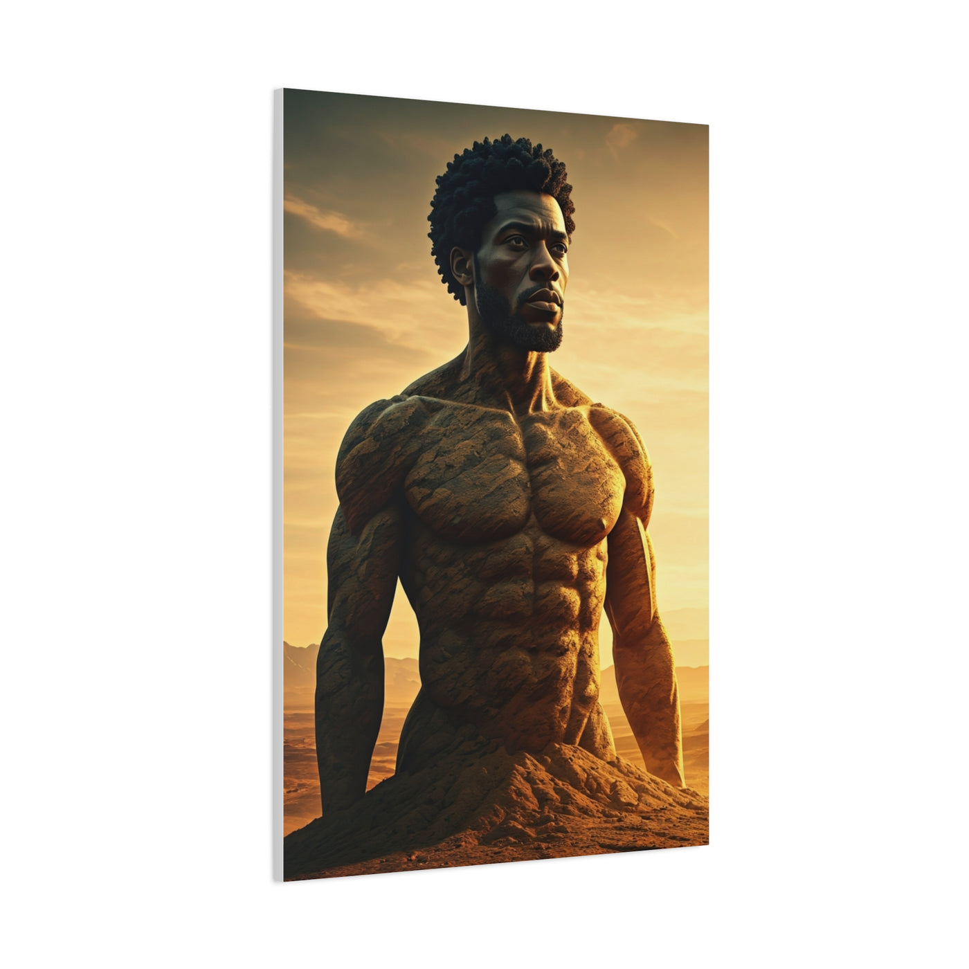 Golden Stone Warrior Portrait Wall Art & Canvas Prints