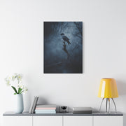 Solitary Raven on Twisted Branch Wall Art & Canvas Print