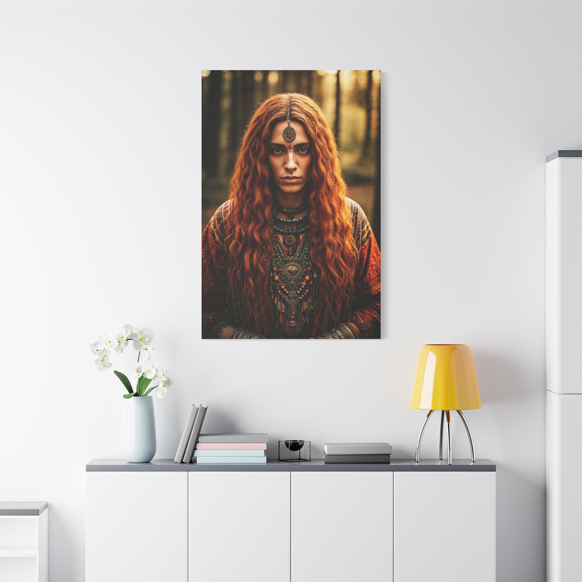 Forest Oracle with Copper Hair – Wall Art & Canvas Prints