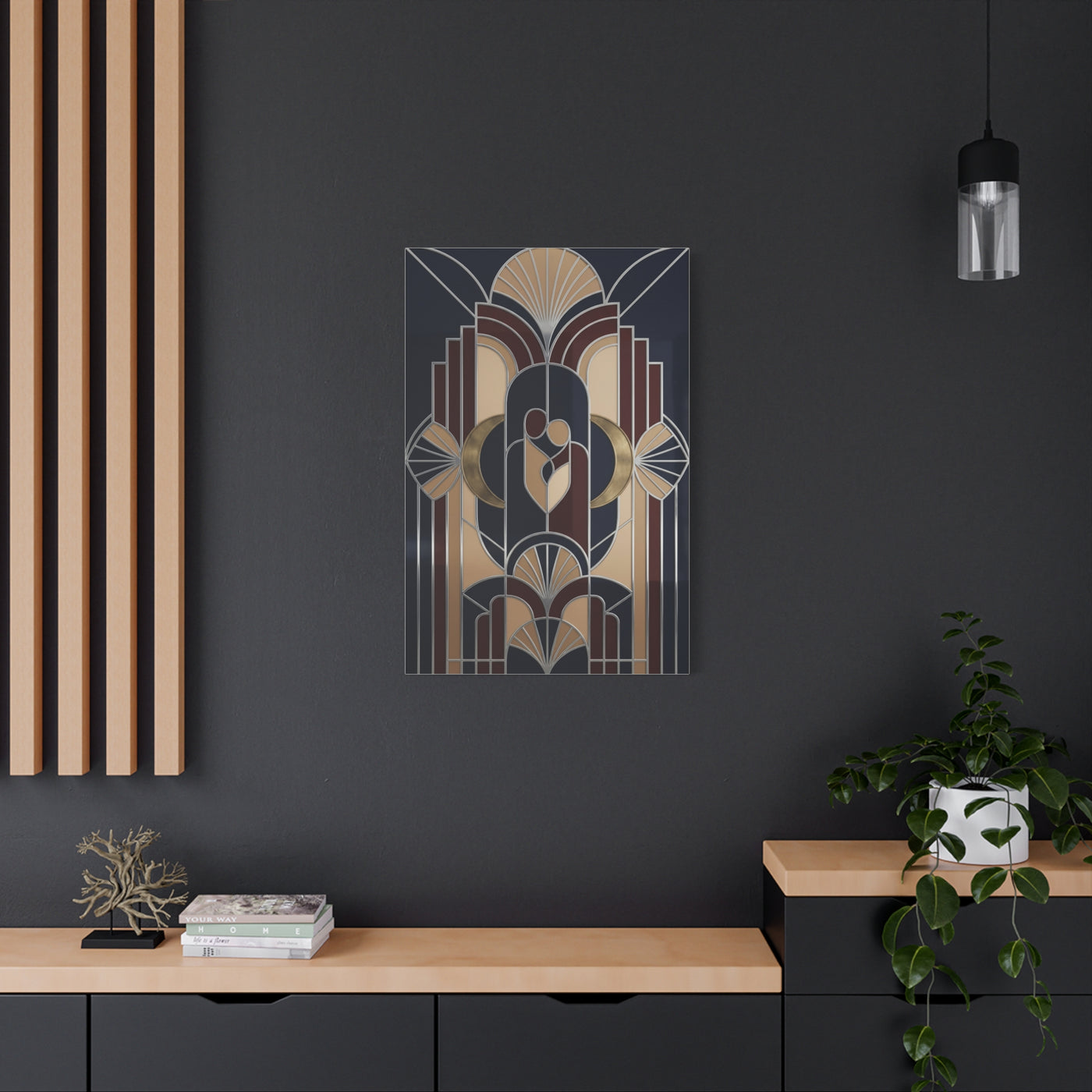 Neo-Deco Geometric Romance Composition Wall Art & Canvas Print