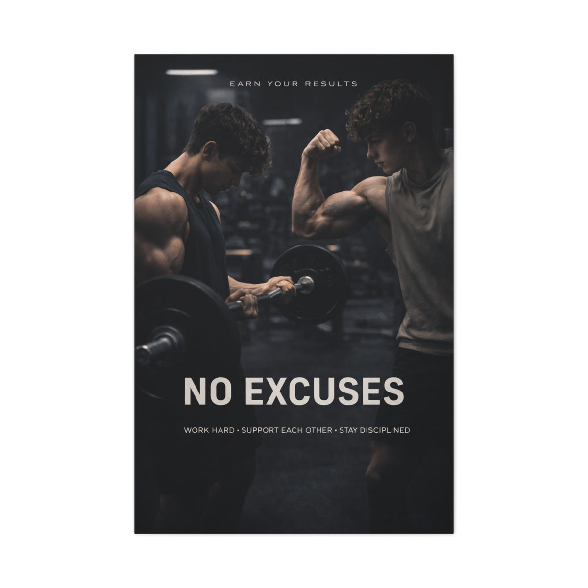 No Excuses Power Training Wall Art & Canvas Print