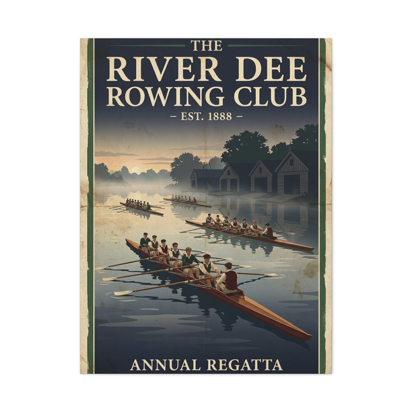 Heritage Rowing Regatta Poster Wall Art & Canvas Print