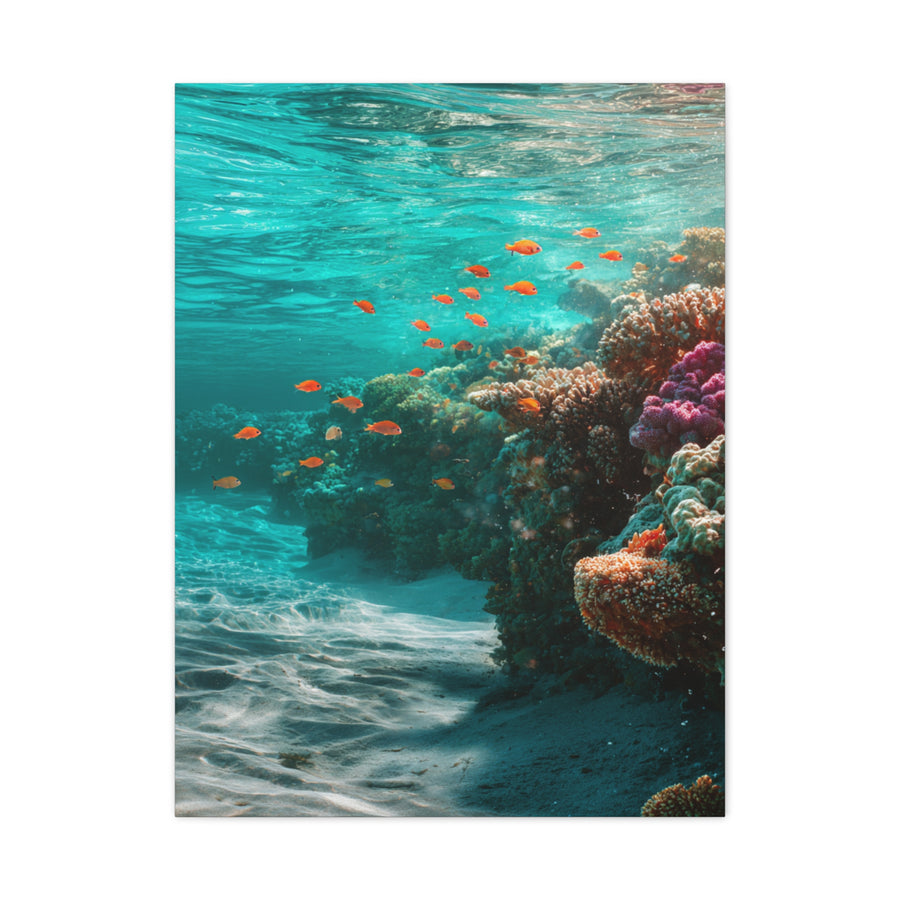 Coral Reef Coastline with Tropical Fish Wall Art & Canvas Print