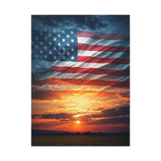 American Flag Sunset Glory Wall Art & Canvas Prints