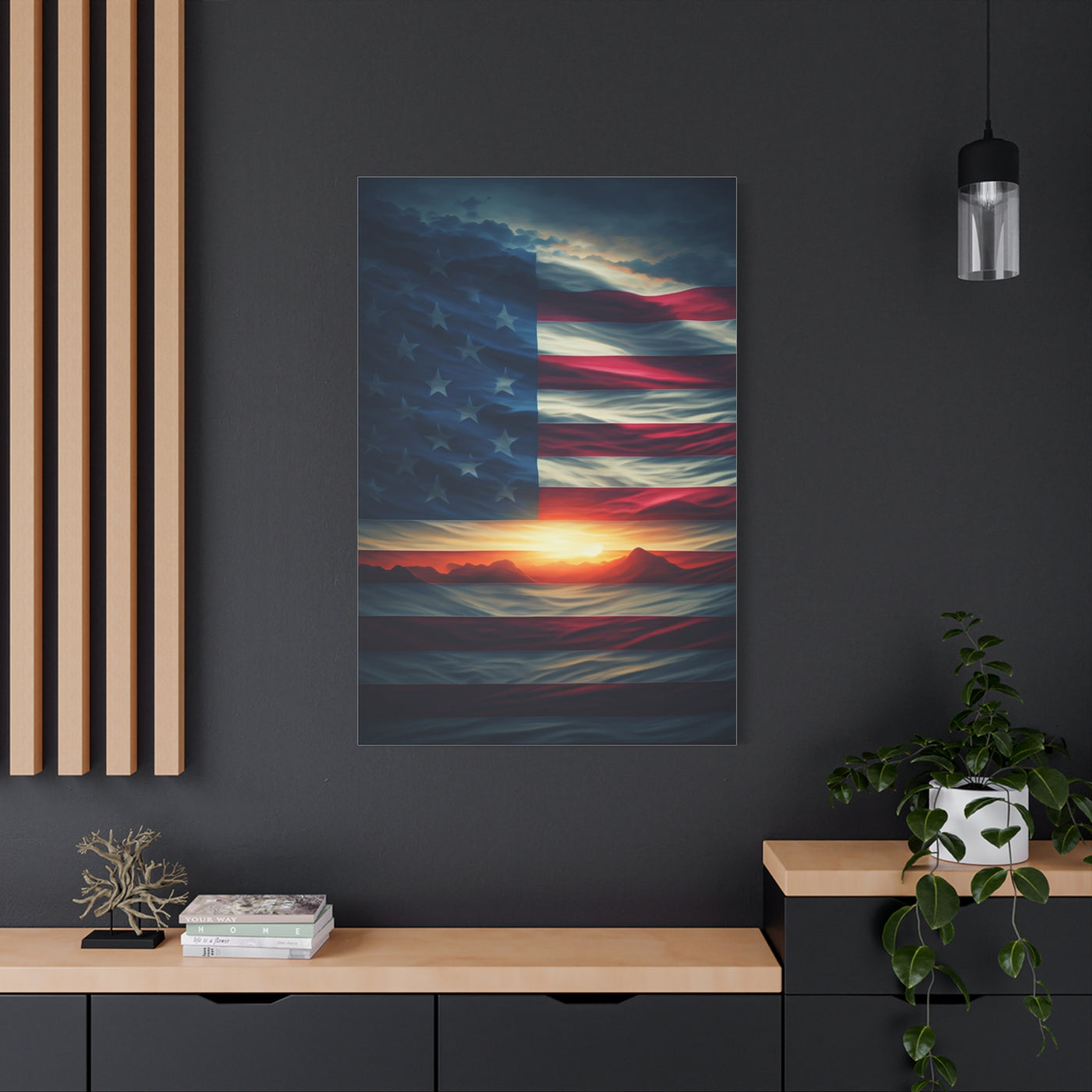 Stars and Stripes Dawn Reflection Wall Art & Canvas Prints