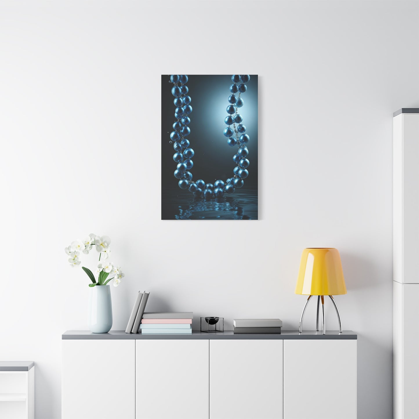 Blue Pearl Necklace Beneath Ocean Surface Wall Art & Canvas