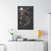 Lion and Lioness Under Moonlight Unity Wall Art & Canvas Print