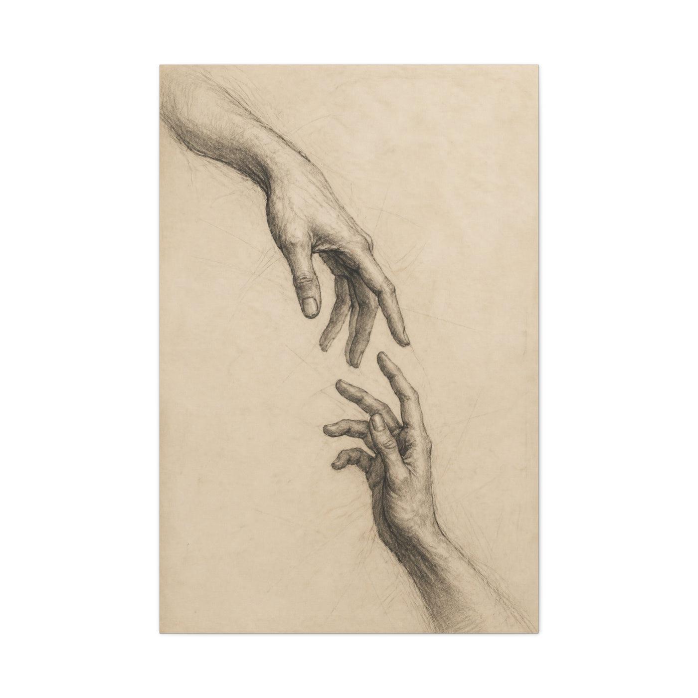 Expressive Hands Charcoal Study Wall Art & Canvas Print