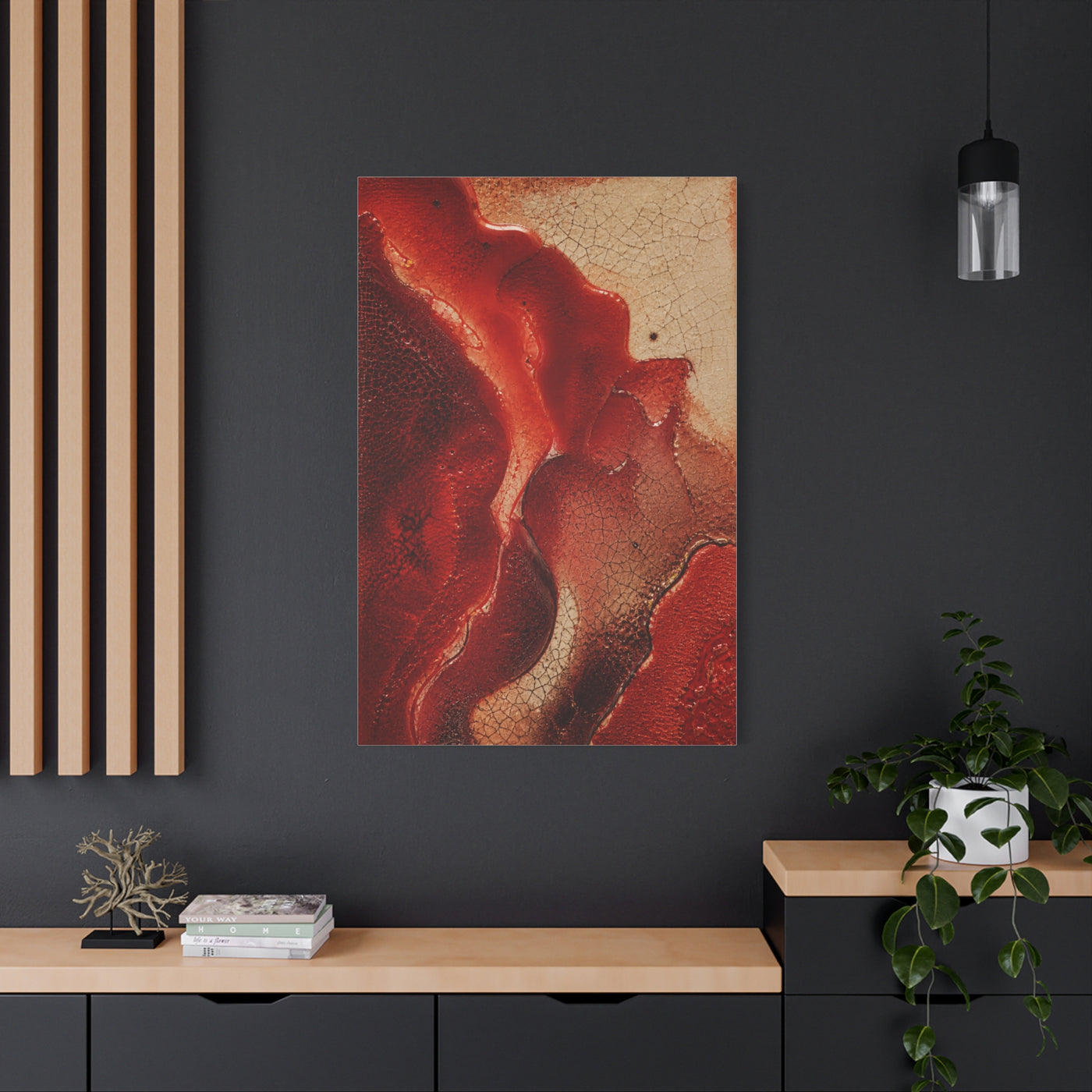 Red Ceramic Glaze Texture Wall Art & Canvas Print