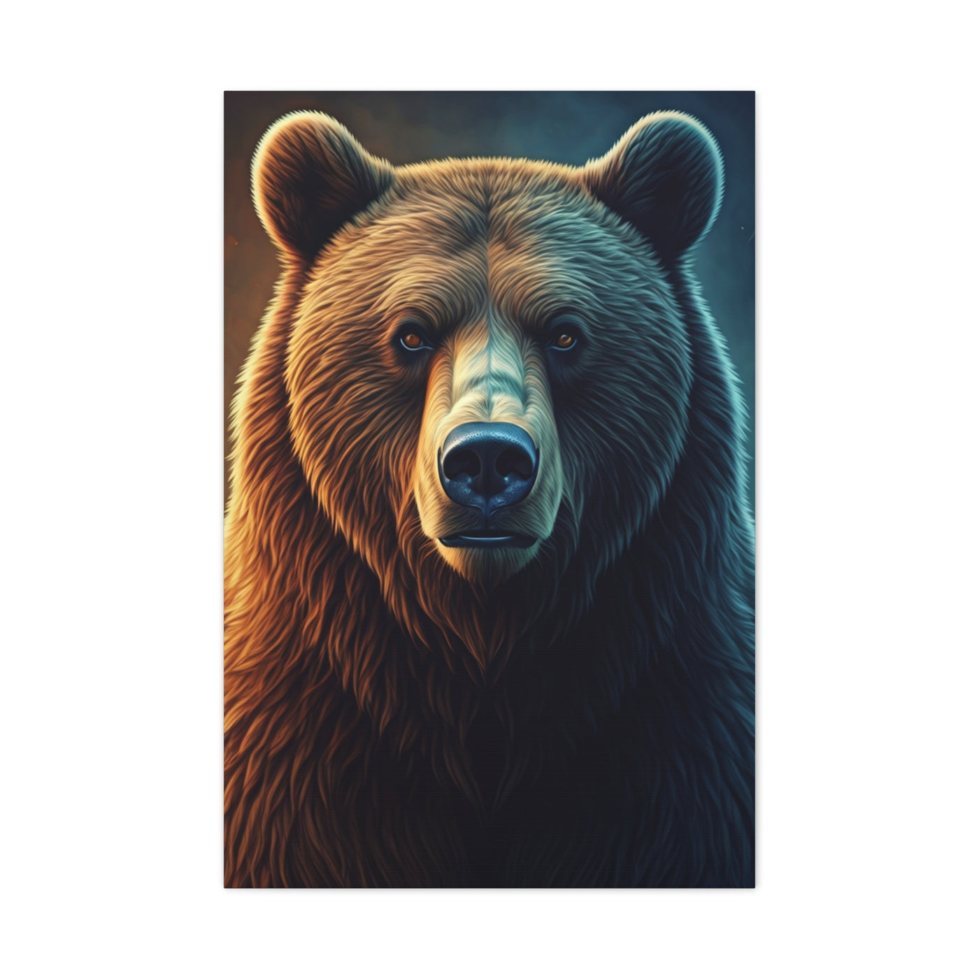 Warm & Cool Contrast Grizzly Portrait Wall Art & Canvas Prints