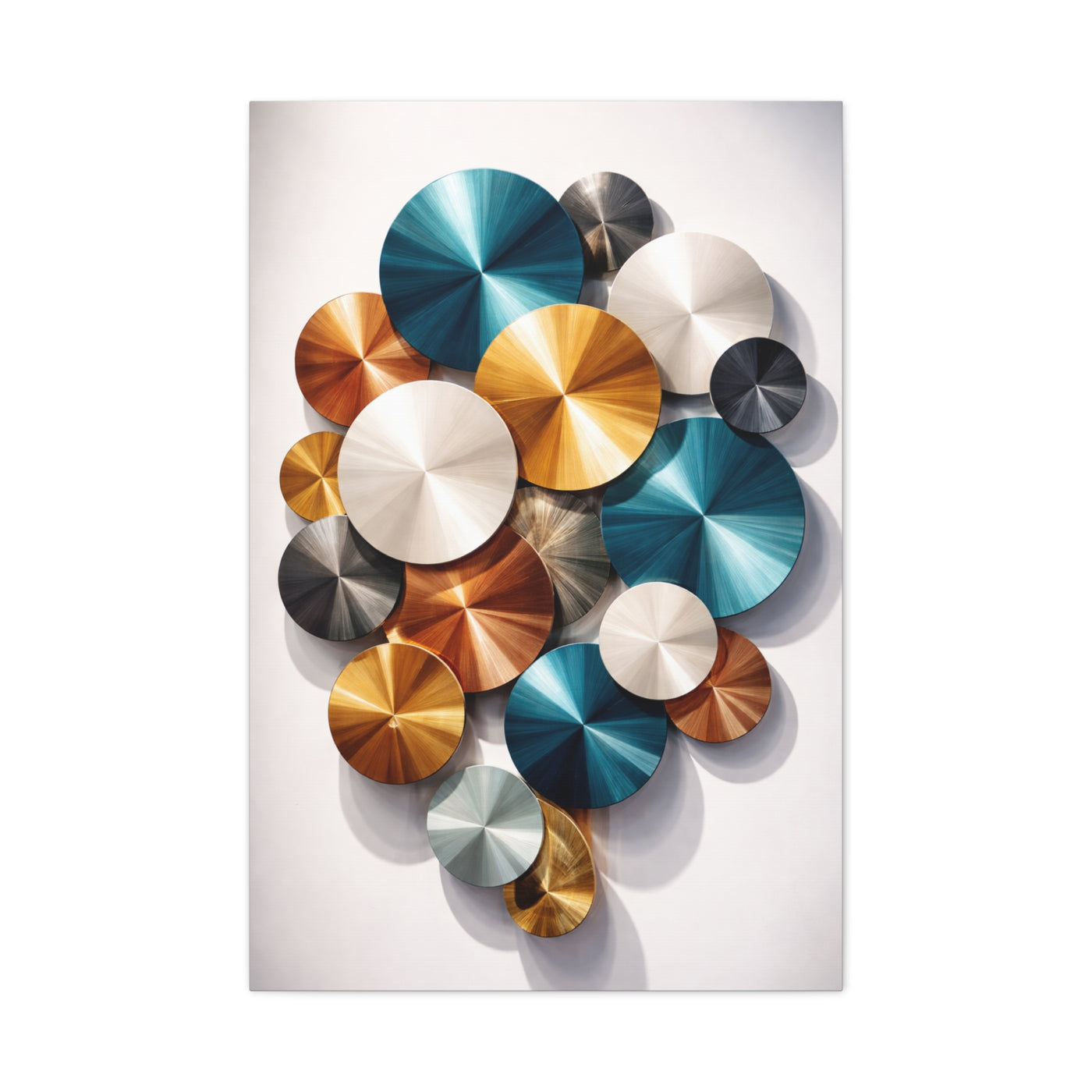Overlapping Multicolor Metal Circles Wall Art & Canvas Print