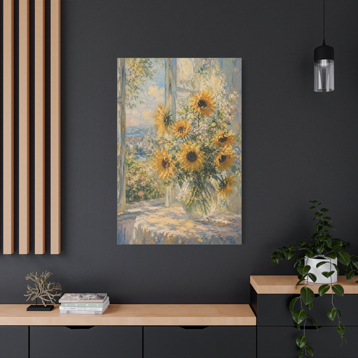 Sunlit Window Sunflower Still Life Wall Art & Canvas Print