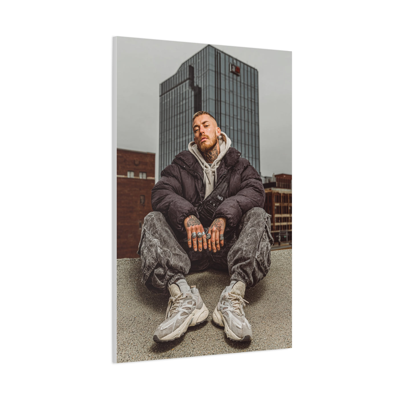 Urban Streetwear Rooftop Portrait Wall Art & Canvas Print