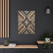 Reclaimed Wood Aztec Geometric Panel Wall Art & Canvas Print