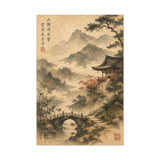 Kyoto Mountain Temple Tranquility Scene Wall Art & Canvas Print