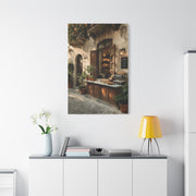 Rustic Italian Café Courtyard Wall Art & Canvas Print
