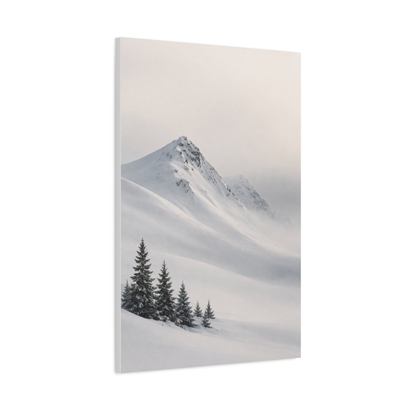 Snowy Mountain Ridge & Pines Wall Art & Canvas Print