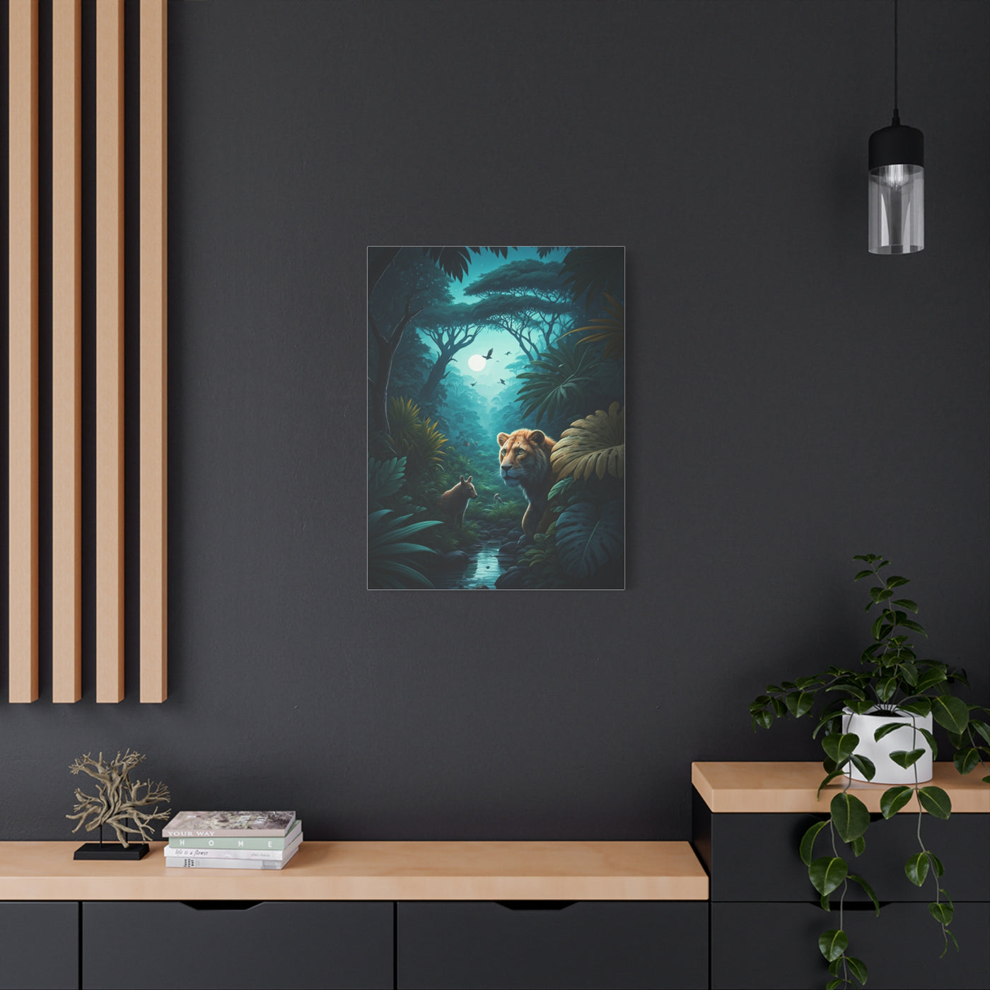 Moonlit Jungle Guardian Wall Art & Canvas Prints