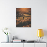 Scottish Links Golfer Sunrise Wall Art & Canvas Print