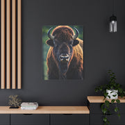 Vibrant Prairie Bison with Natural Green Backdrop Wall Art & Canvas Print